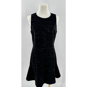 Sea New York Black Space Dye Sleeveless Dress Aline Knee Length LBD 8 M